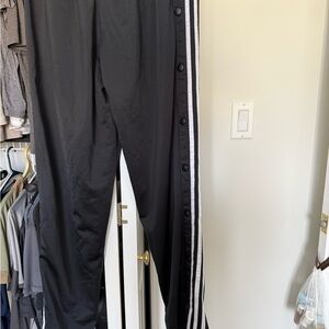 adidas Black Joggers with White Side Stripes
